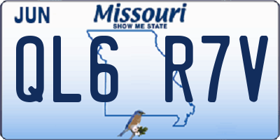 MO license plate QL6R7V