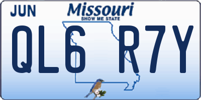 MO license plate QL6R7Y