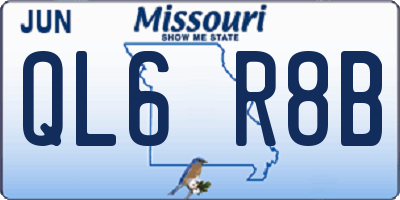 MO license plate QL6R8B