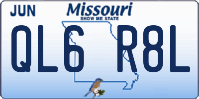 MO license plate QL6R8L