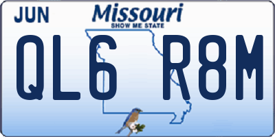 MO license plate QL6R8M