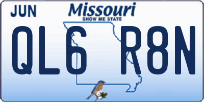 MO license plate QL6R8N