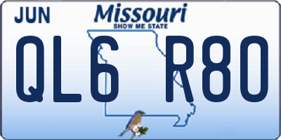 MO license plate QL6R8O