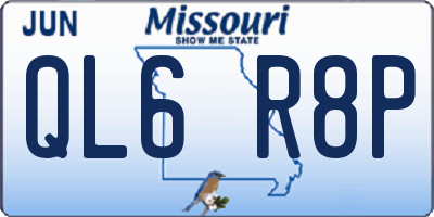 MO license plate QL6R8P