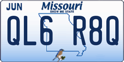 MO license plate QL6R8Q