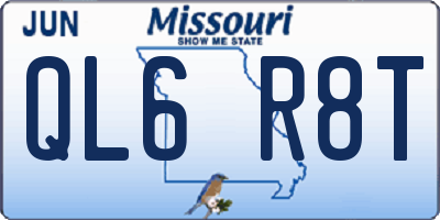 MO license plate QL6R8T