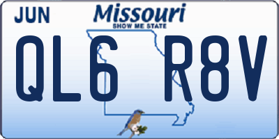 MO license plate QL6R8V