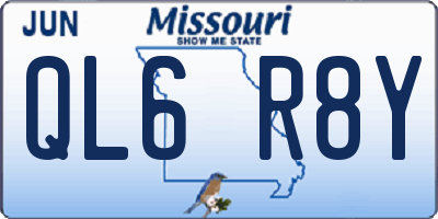 MO license plate QL6R8Y