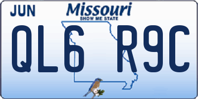 MO license plate QL6R9C