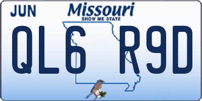 MO license plate QL6R9D