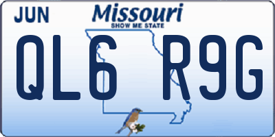 MO license plate QL6R9G