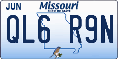 MO license plate QL6R9N