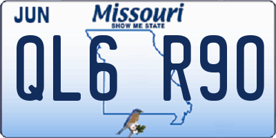 MO license plate QL6R9O