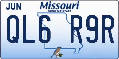 MO license plate QL6R9R