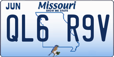 MO license plate QL6R9V