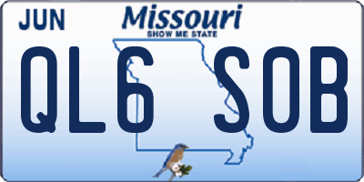 MO license plate QL6S0B