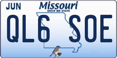 MO license plate QL6S0E