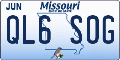 MO license plate QL6S0G