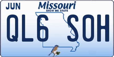 MO license plate QL6S0H