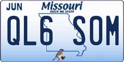 MO license plate QL6S0M