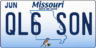 MO license plate QL6S0N