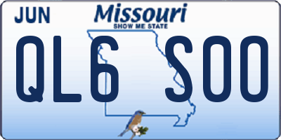 MO license plate QL6S0O