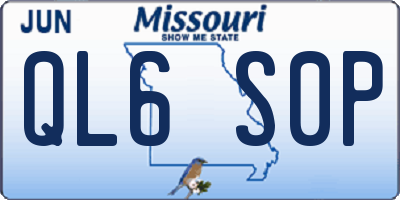 MO license plate QL6S0P