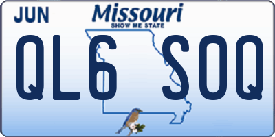 MO license plate QL6S0Q