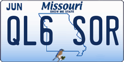 MO license plate QL6S0R