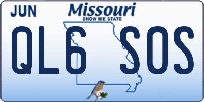 MO license plate QL6S0S