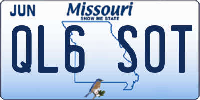 MO license plate QL6S0T