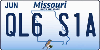 MO license plate QL6S1A