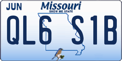 MO license plate QL6S1B