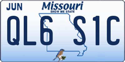 MO license plate QL6S1C