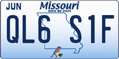 MO license plate QL6S1F