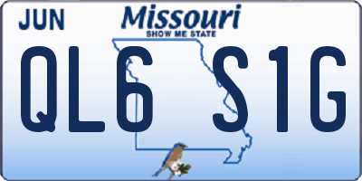MO license plate QL6S1G