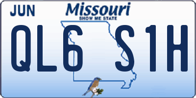 MO license plate QL6S1H