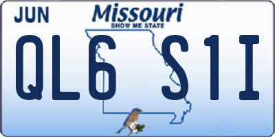 MO license plate QL6S1I