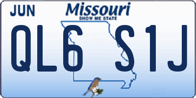 MO license plate QL6S1J