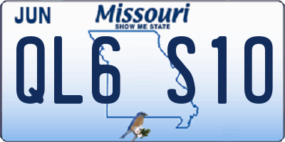 MO license plate QL6S1O