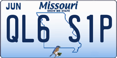 MO license plate QL6S1P