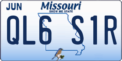 MO license plate QL6S1R