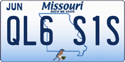 MO license plate QL6S1S