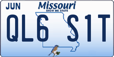 MO license plate QL6S1T