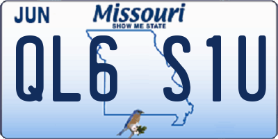 MO license plate QL6S1U