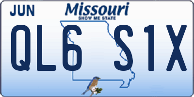 MO license plate QL6S1X