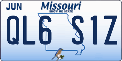 MO license plate QL6S1Z