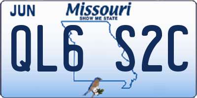 MO license plate QL6S2C
