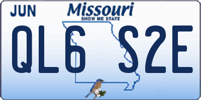 MO license plate QL6S2E