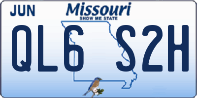 MO license plate QL6S2H
